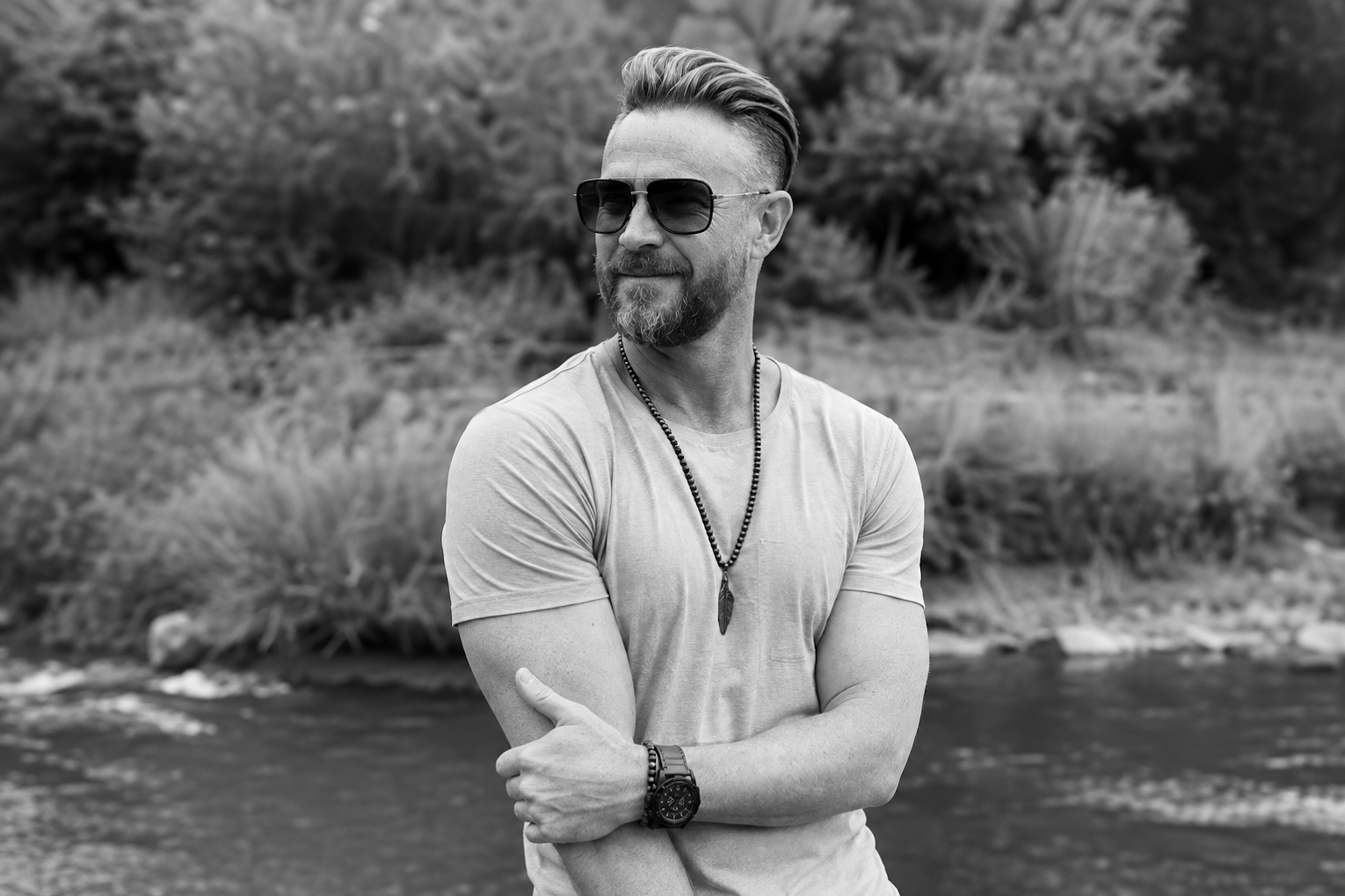 Aaron James Yager by a river